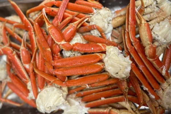 A heaping mound of snow crab legs